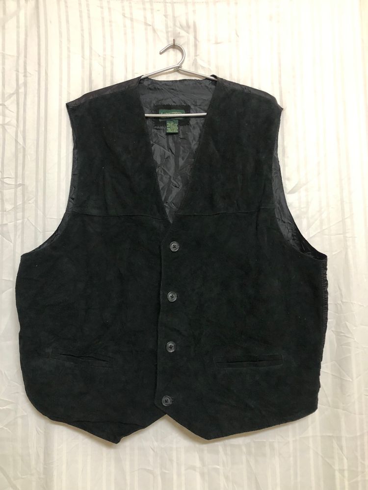 Saddlebred Black Leather Waistcoat