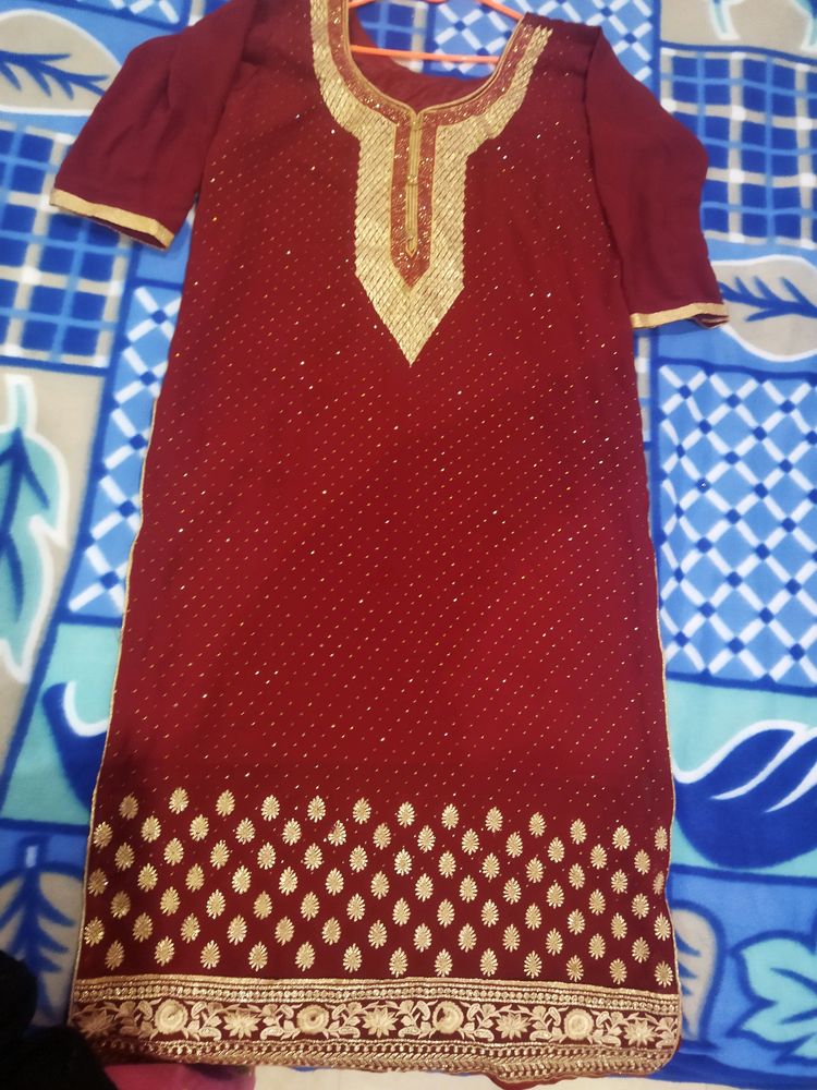 Heavy Embroidered Kurti With Lining