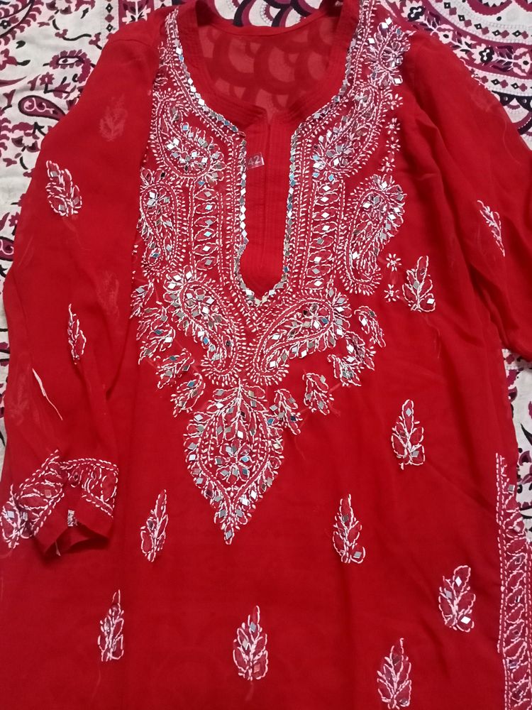 Brand New Chickenkari Kurti With Slip