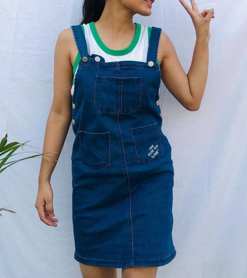 Denim Dungaree Dress