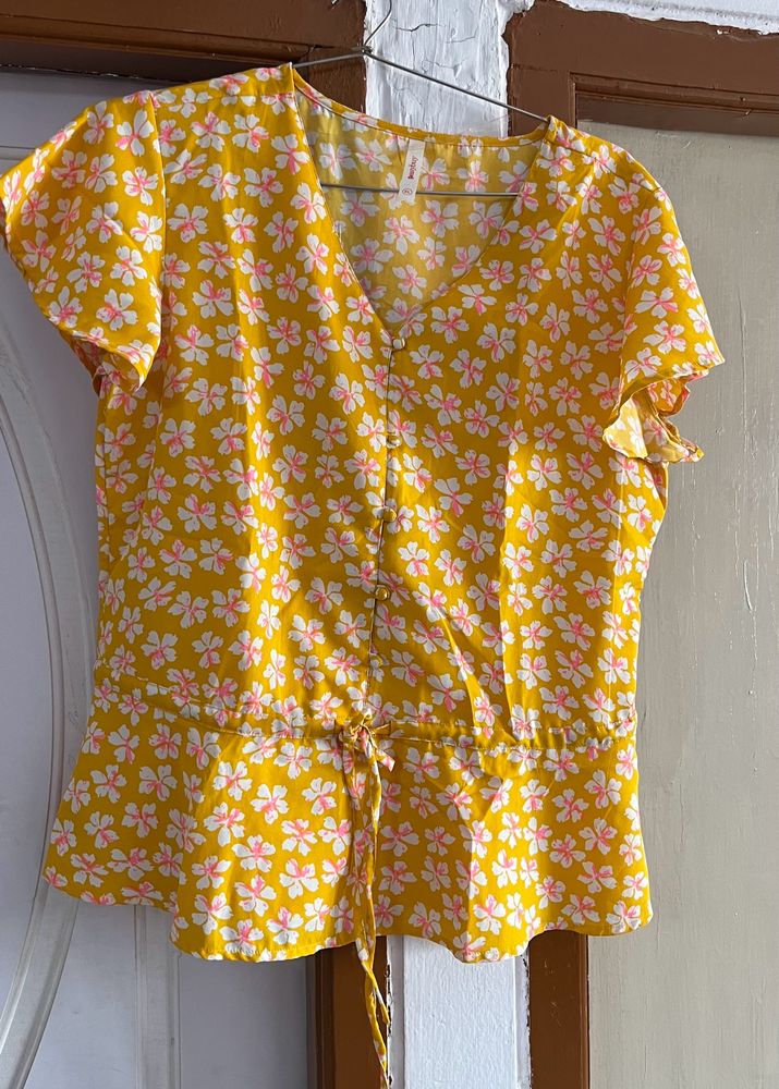 New Like Rayon Mustard Yellow Top