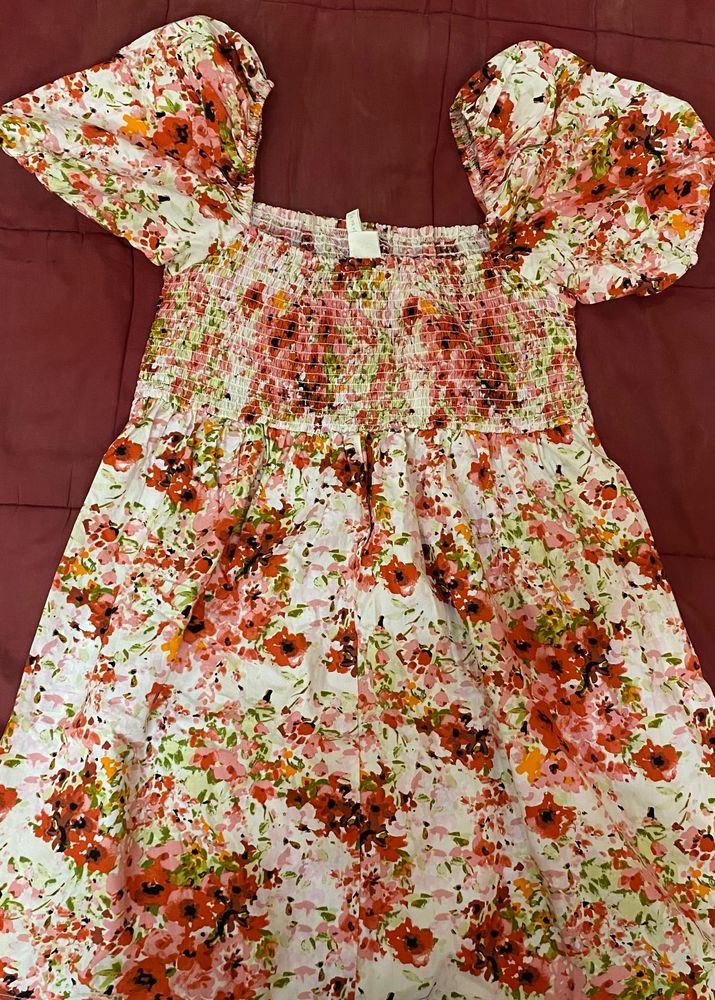 Floral Print Trendy Dress