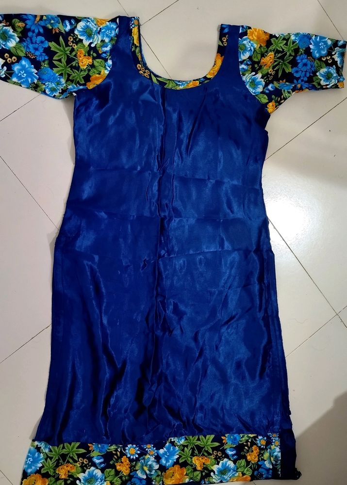 Blue Colour Churidar Top