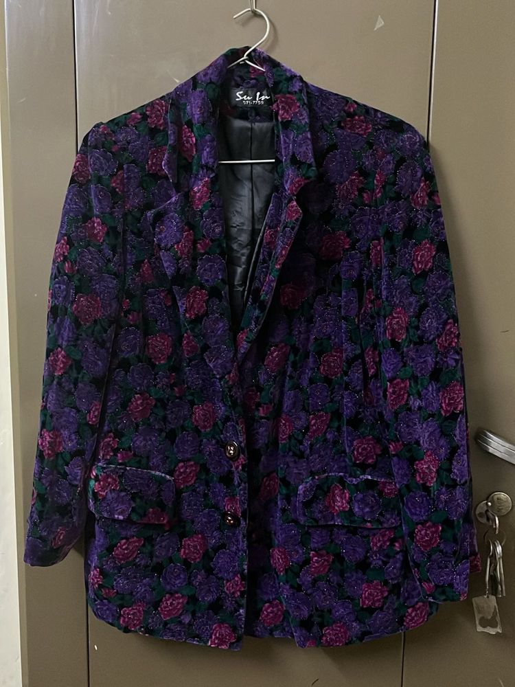 Floral Velvet Blazer