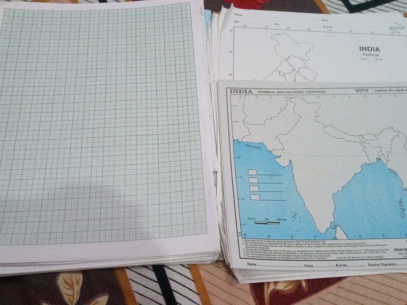 Graph Papers, Maps And Comment Sheets