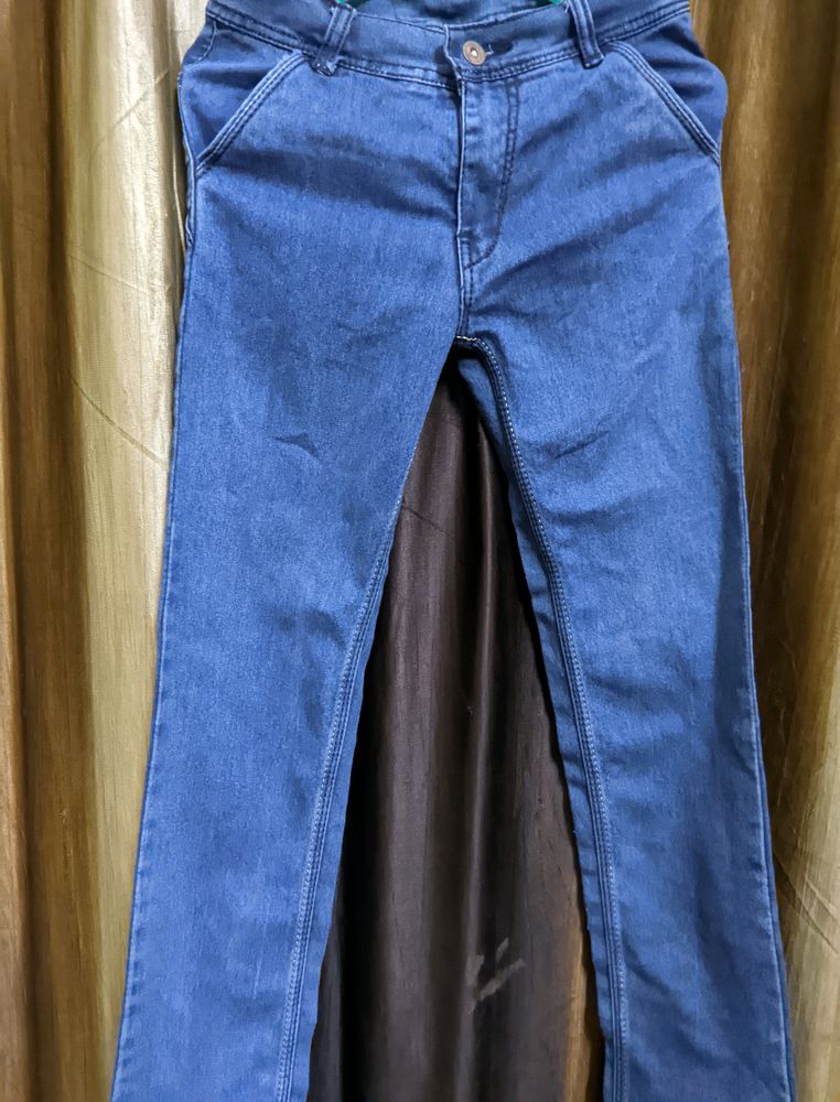 Blue Mid Rise Jeans For Boys