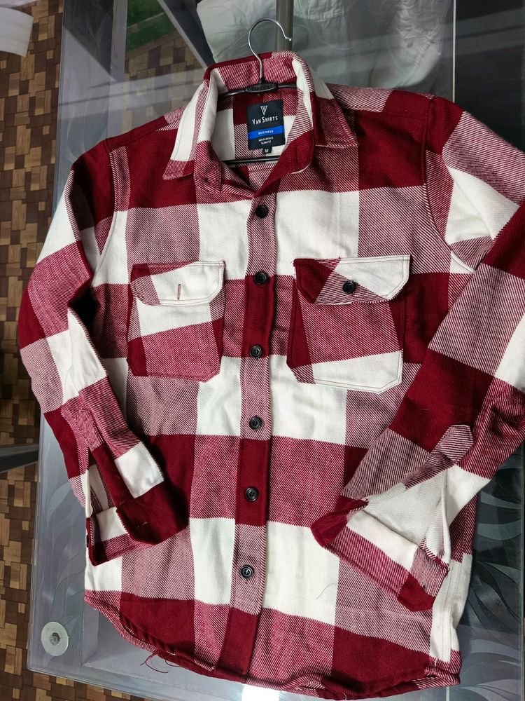 RED & WHITE WOOLEN SHIRT