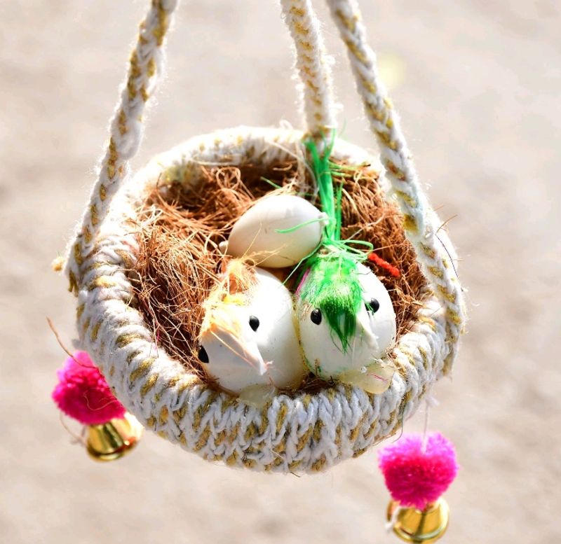 Artificial Jute Hanging Bird Nest