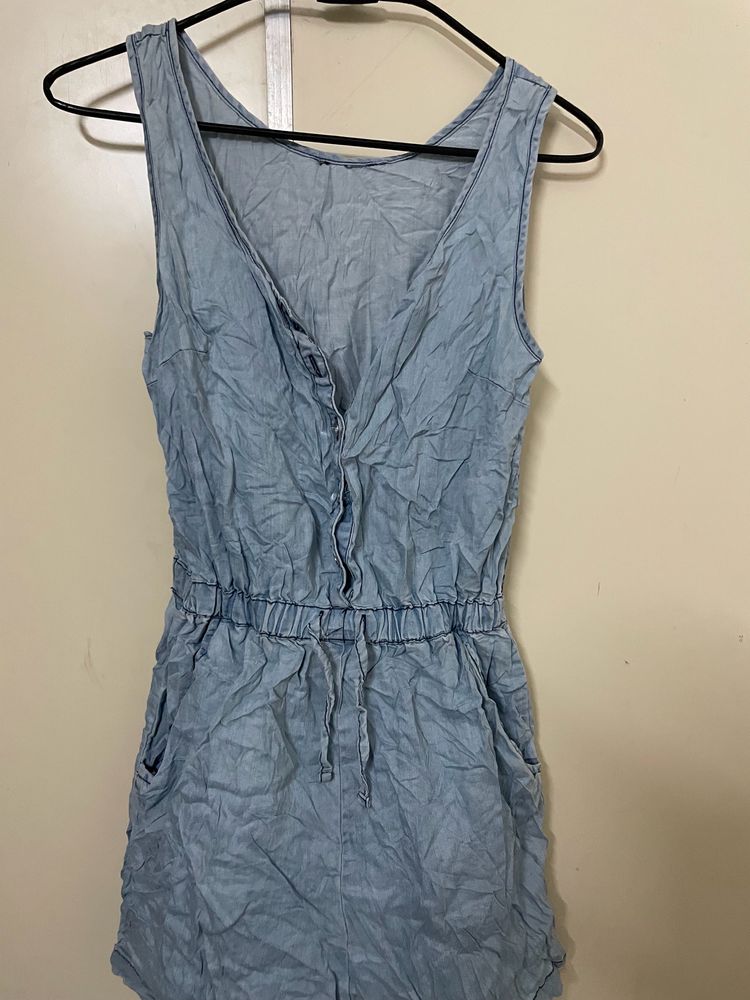 Denim Tank Romper Playsuit