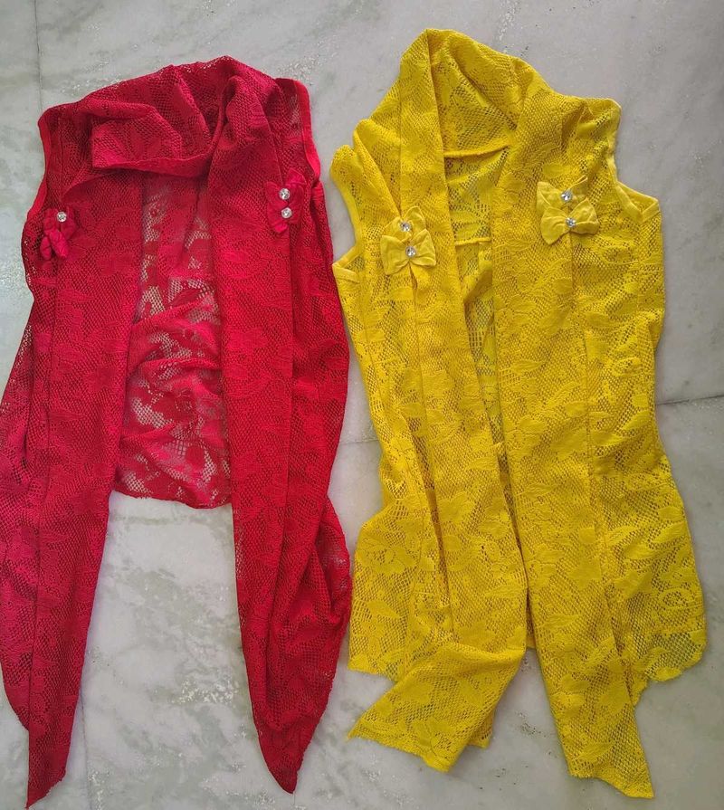 Combo of 2 Stylish Shrug Red And Yellow