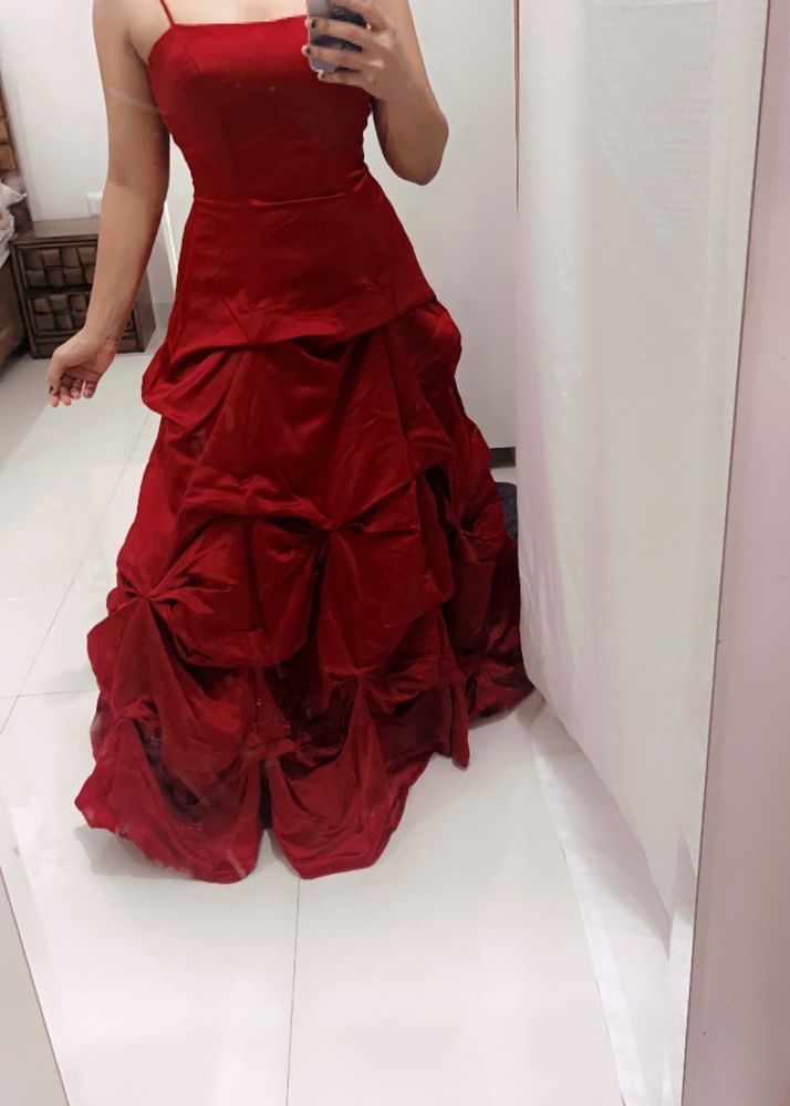 Maroon Princess Gown