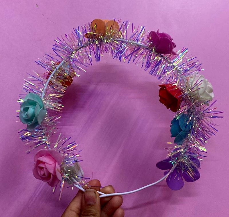 Flower Designed Hair Band With Lights