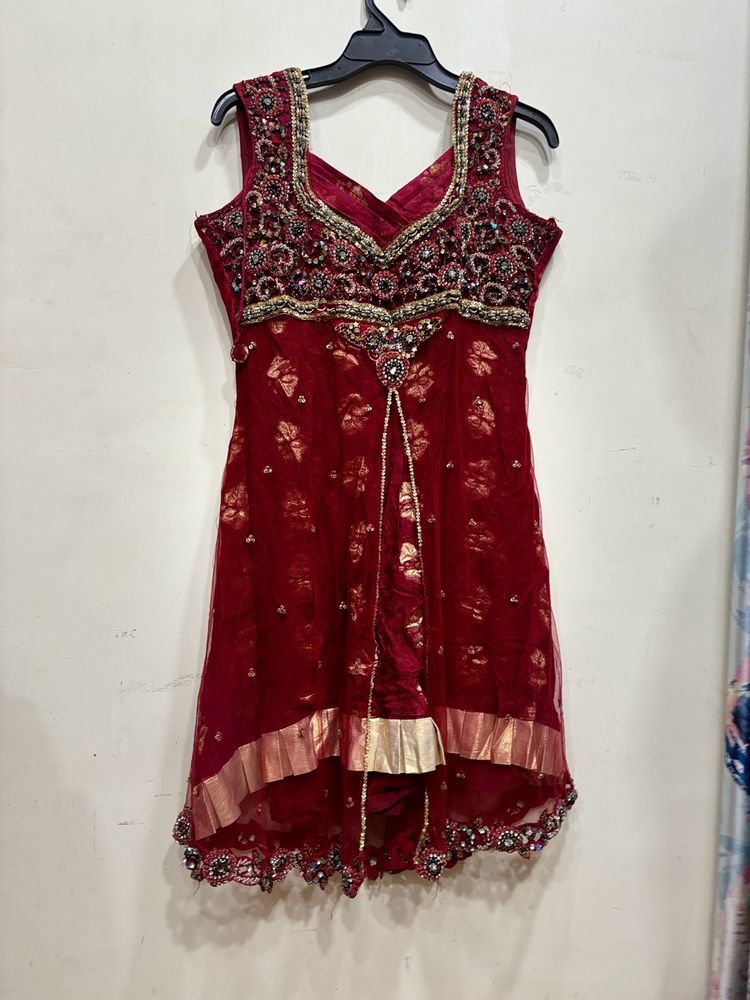 Maroon Kurti With Dupatta