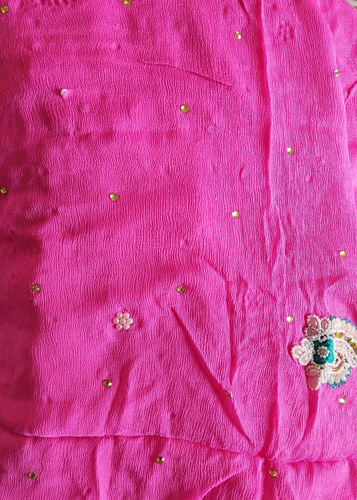 Pink Chiffon Saree