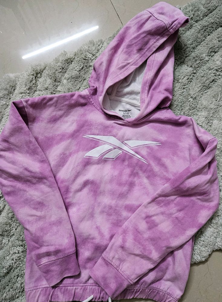 Reebok Lavender Tie and Dye Hooded Sweat Jacket