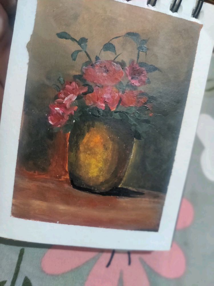 Vintage Flower Pot Painting