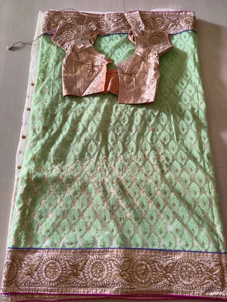 Net Chiffon Sari