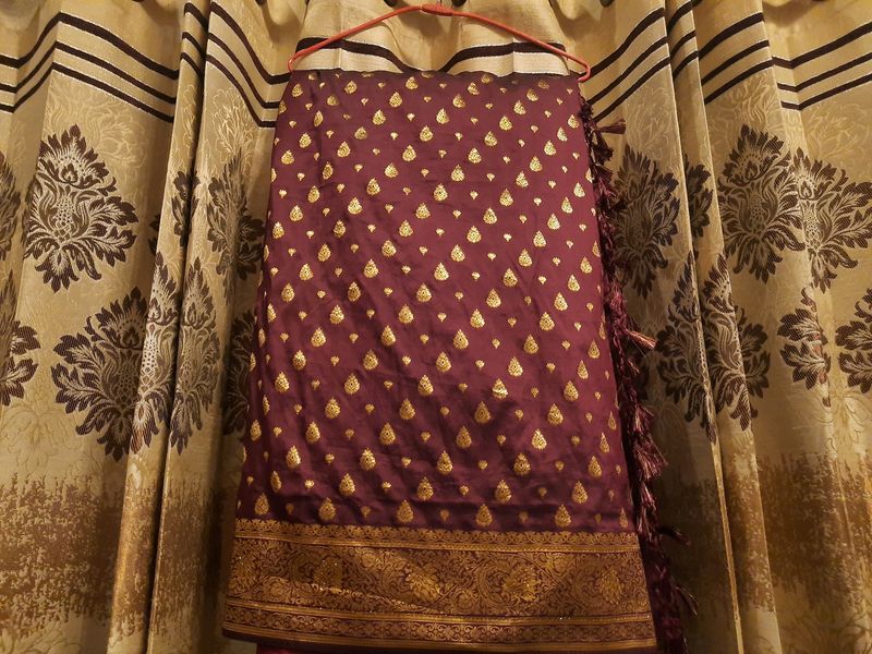 Maroon Colour Saree With Blouse