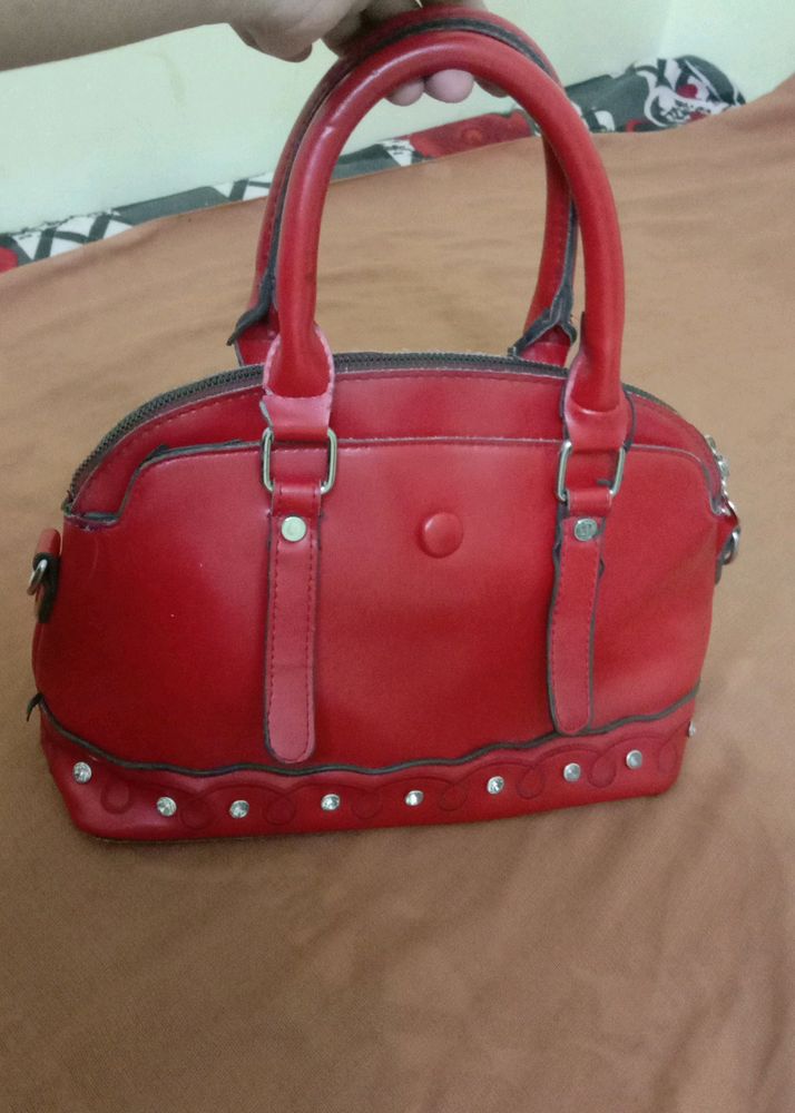 Red Fancy Hand Bag