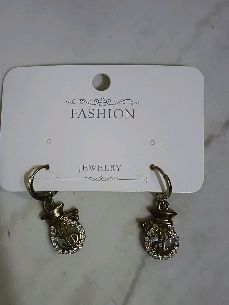 A Dollar Sign Earrings Pair , Very Stylish