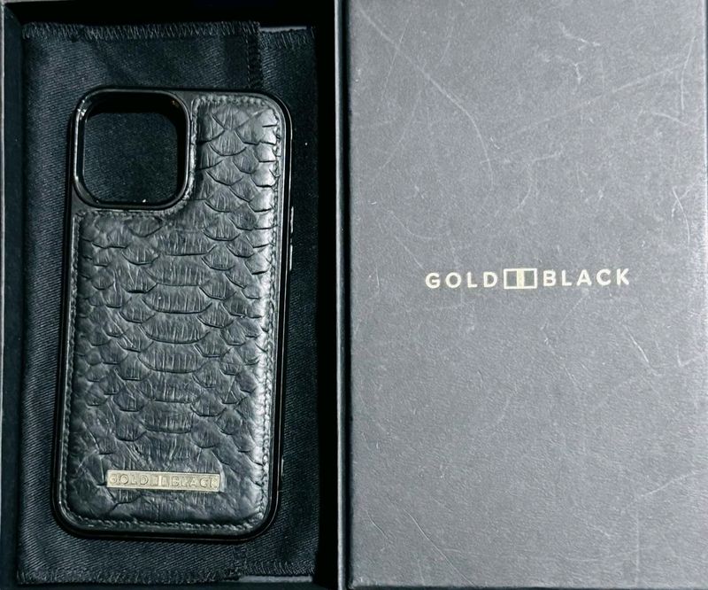 GoldBlack Python Leather Case