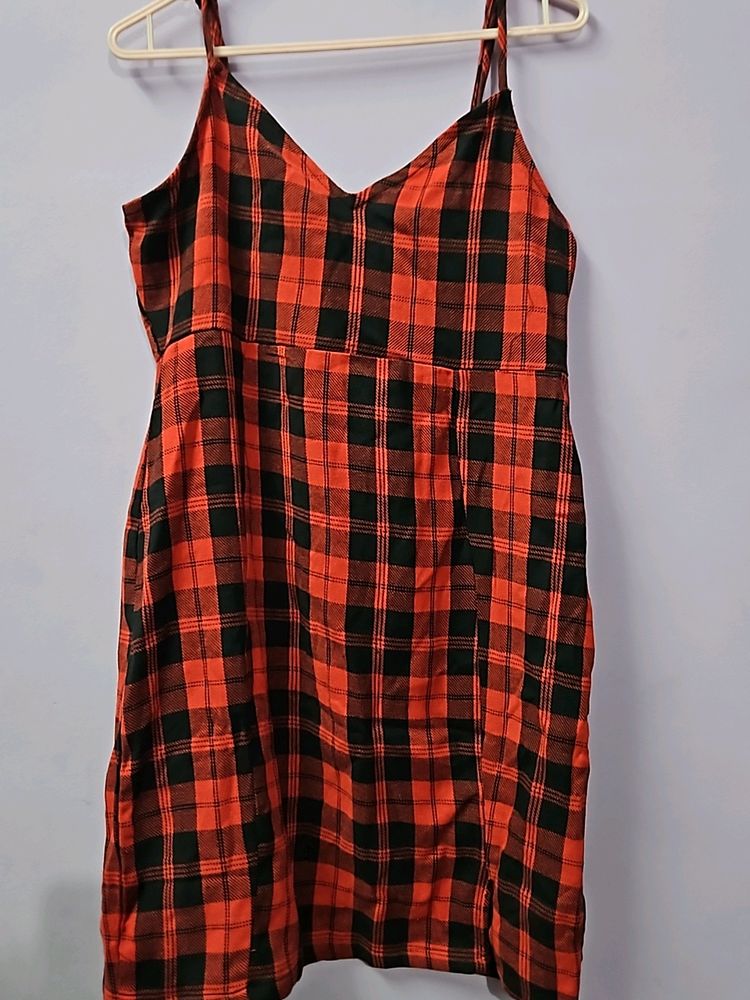 Pure Cotton Checked Sheath Dress