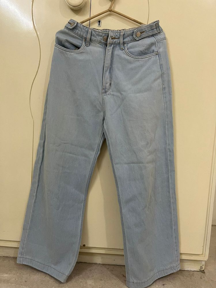 Light blue wide leg jeans