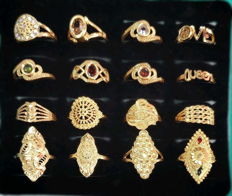 Gold Plated Ring 16 Pieces