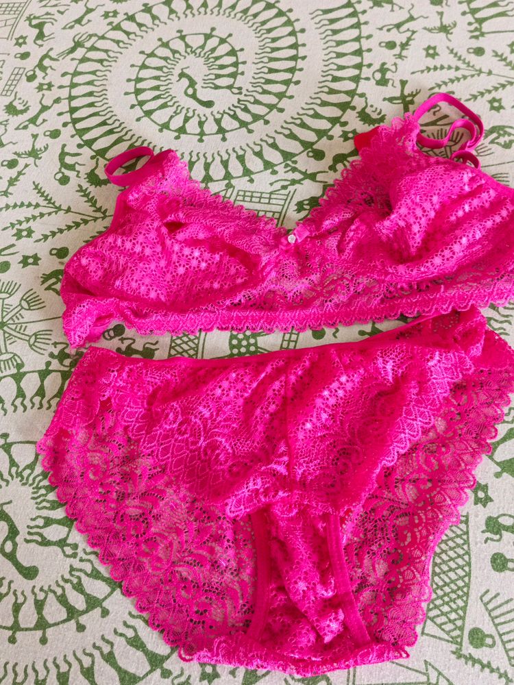 Pink Lingerie | Bra And Panty Set