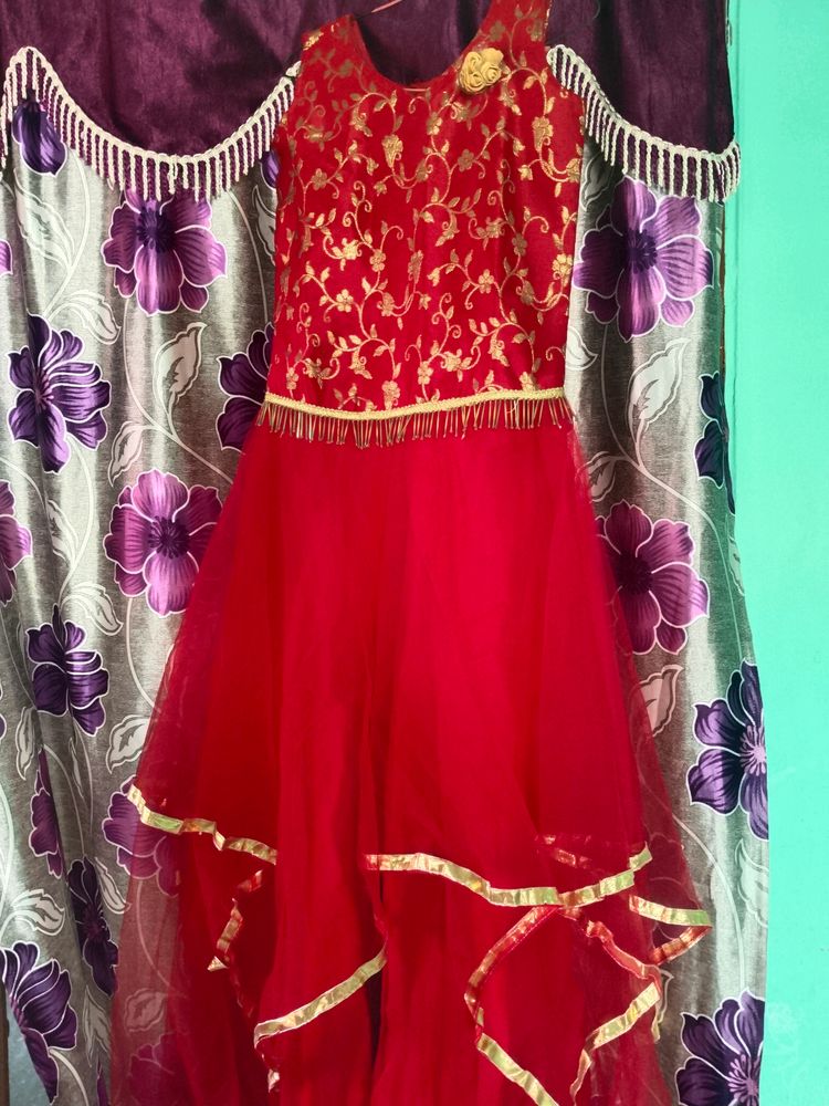 Red Flayered Gown