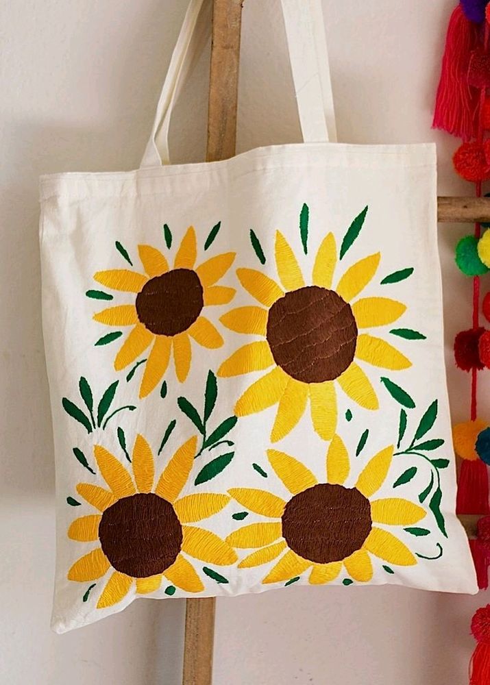 Daisy Flower Printed Tote Bag