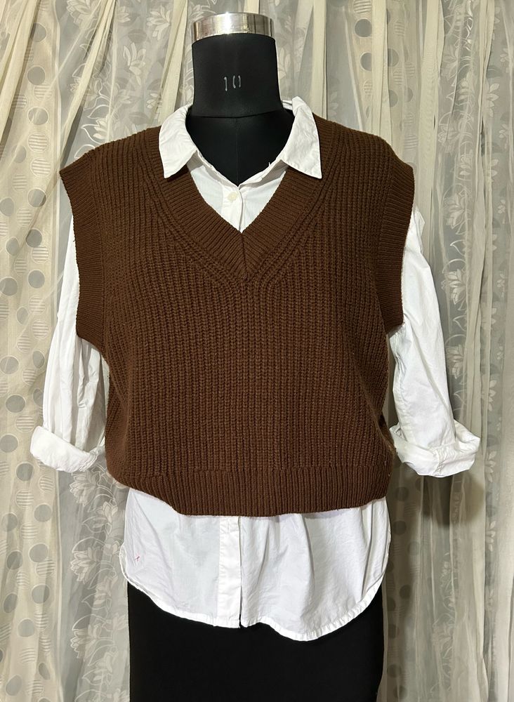 H&M Brown Knitted Vest