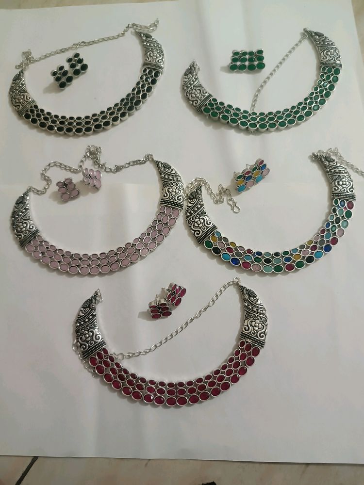 Silver Necklace Set