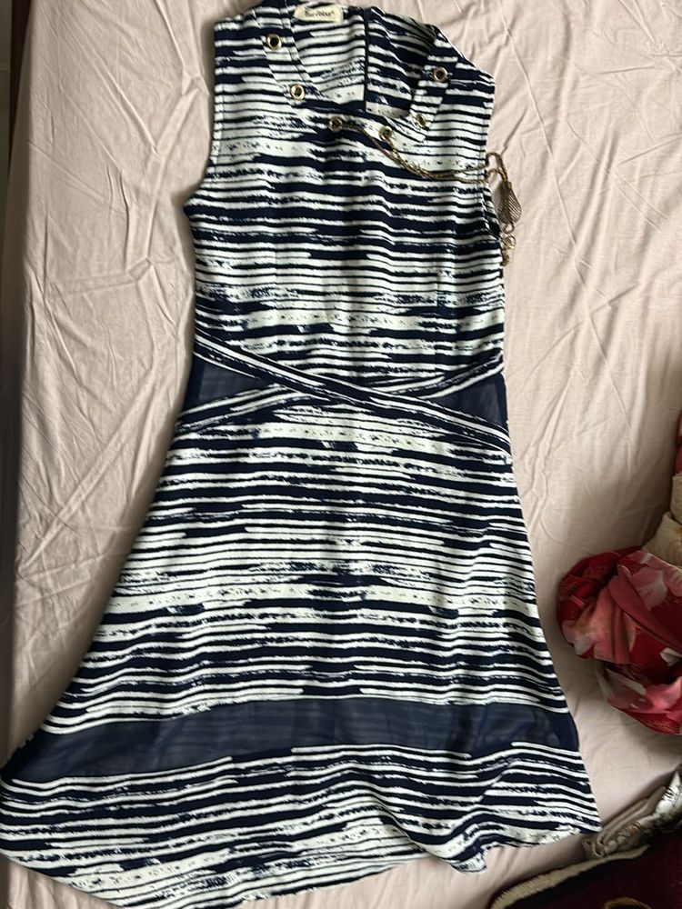 Blue And White Party Dress