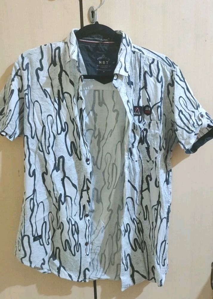 Black And White Print Shirt