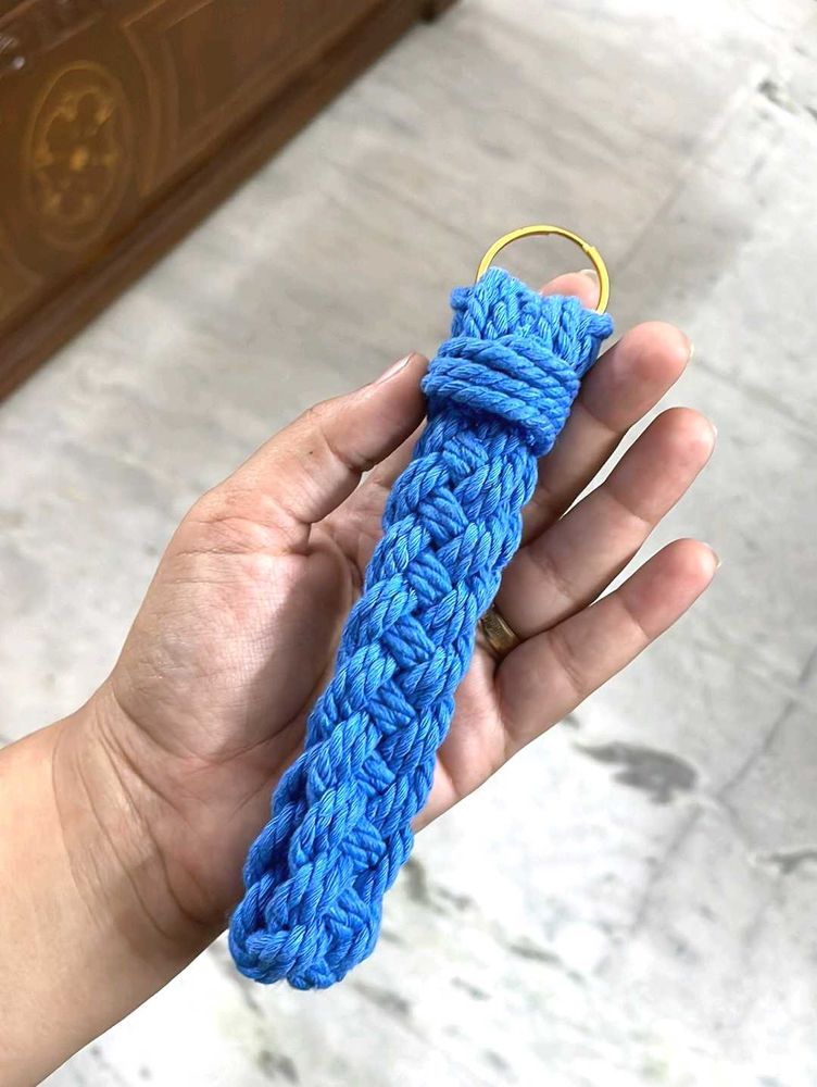 💥🆕️ Blue Macrame Keychain