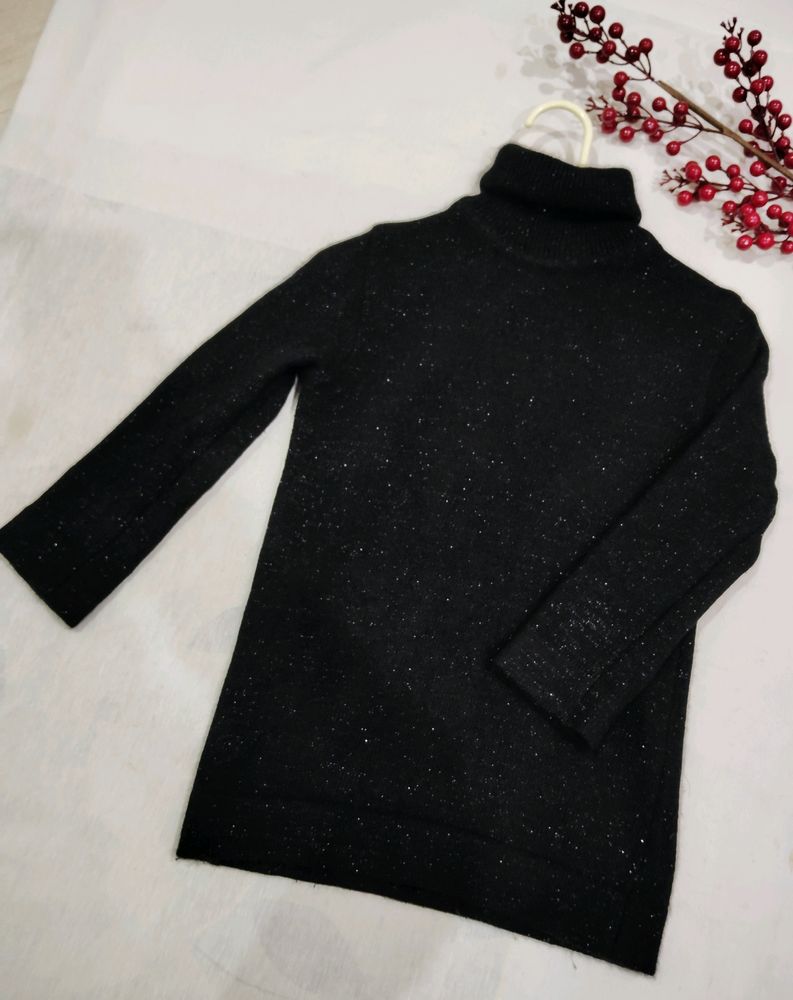 Black Shimmer Turtle neck Sweater