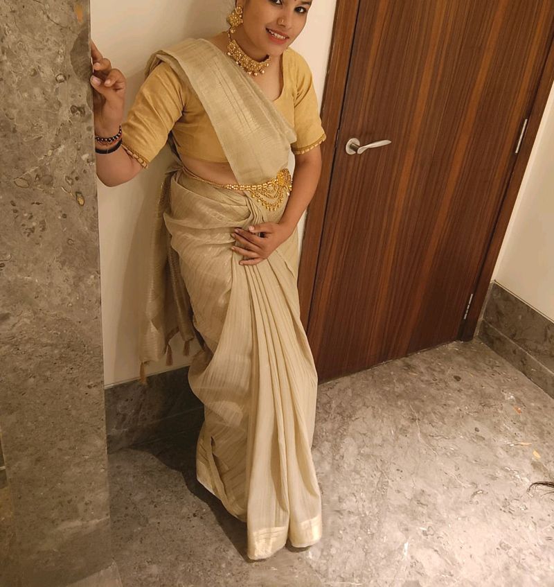 Saree With Attach Blouse Piece