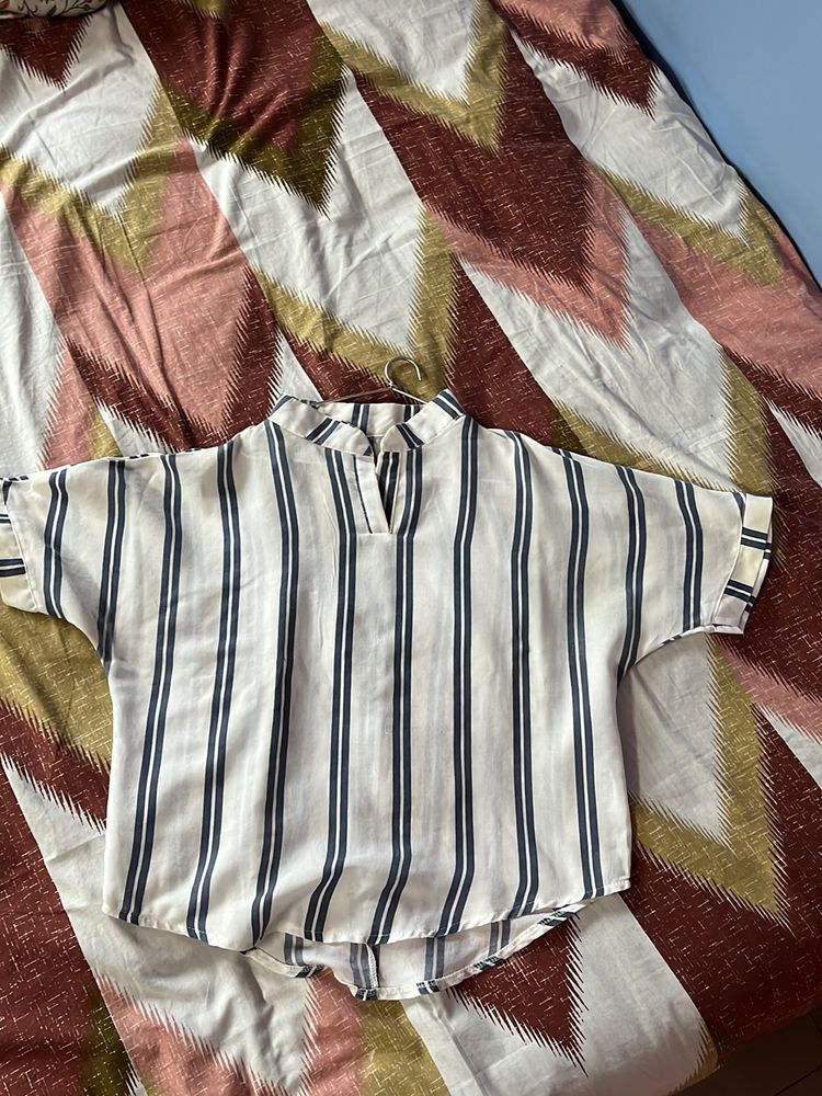 White Striped Top