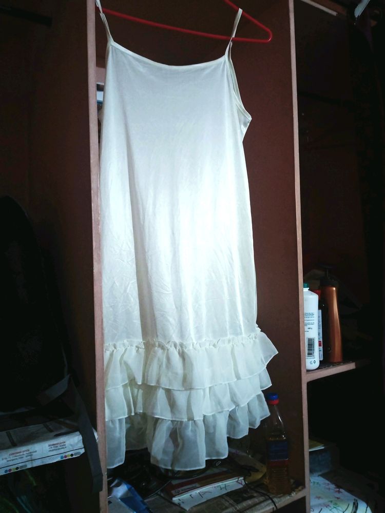 Glossy Off White Slip Available And Ja Suitable For S and M Size