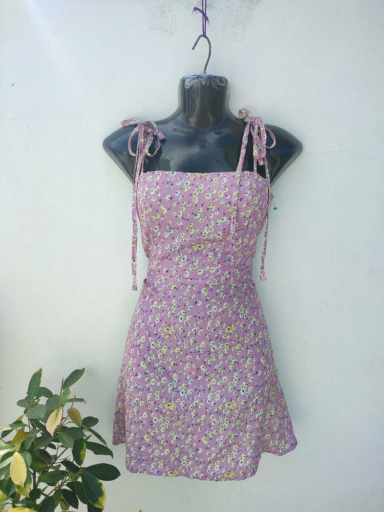 Zaful Floral Shoulder Tie Up Dress(NEW WITHOUT TAG