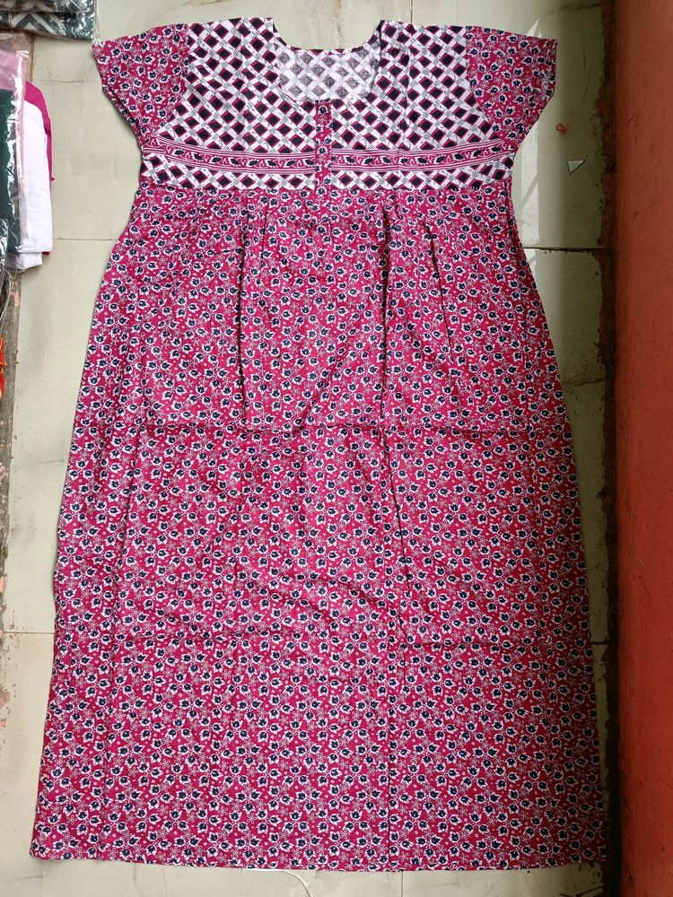 Women Cotton Maxi Night Dress ( XXL )