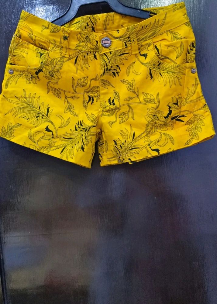 Cotton Shorts Yellow