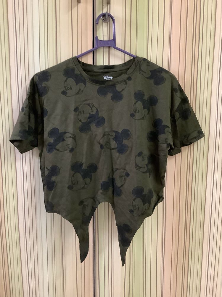 Olive Crop Top