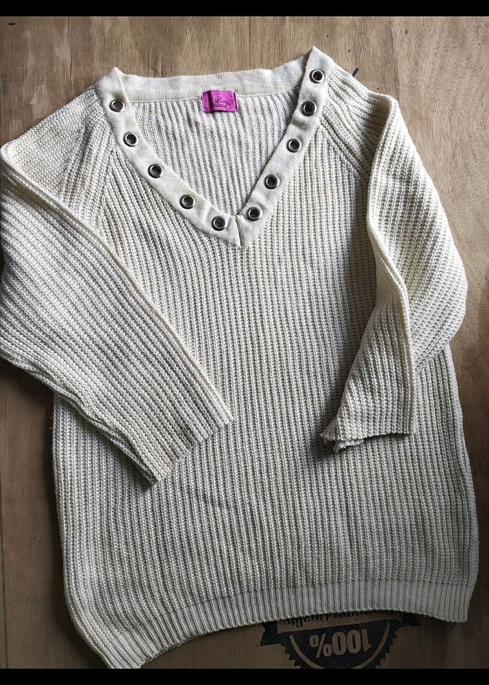 Cropped Sleeve Sweater