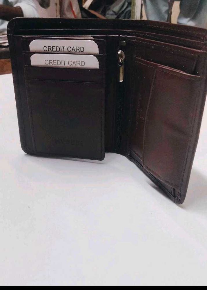 Mens Brown Trendy Genuine Leather Wallet