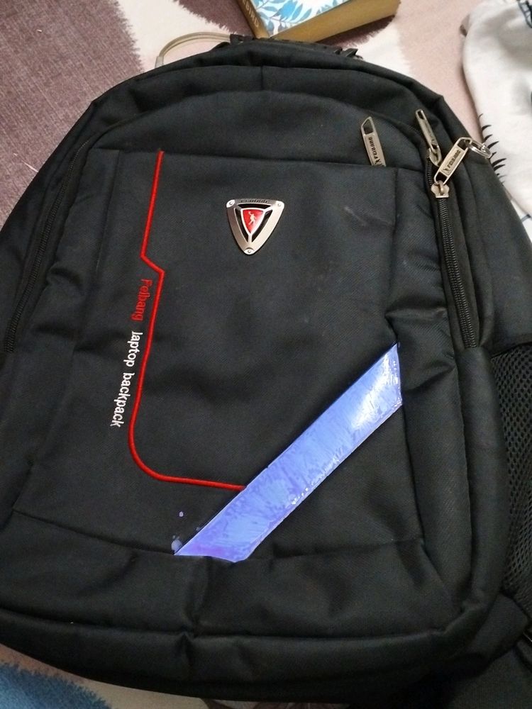 Feibang Black School And Laptop Bag 3 Zips