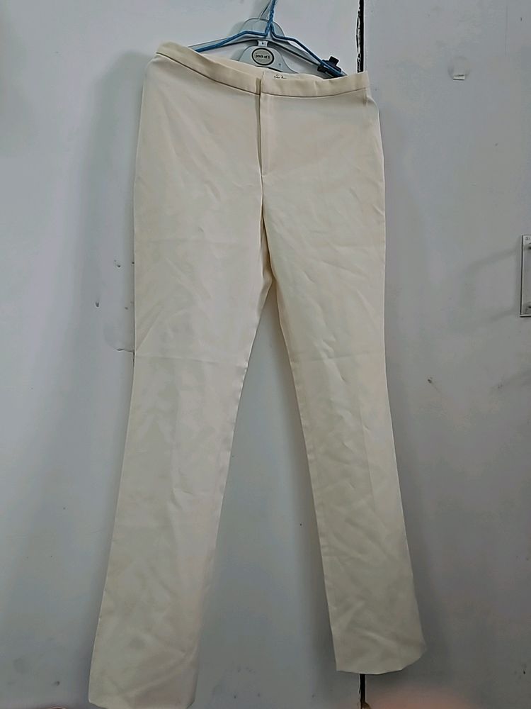 Korean Off White Straight Leg Trouser