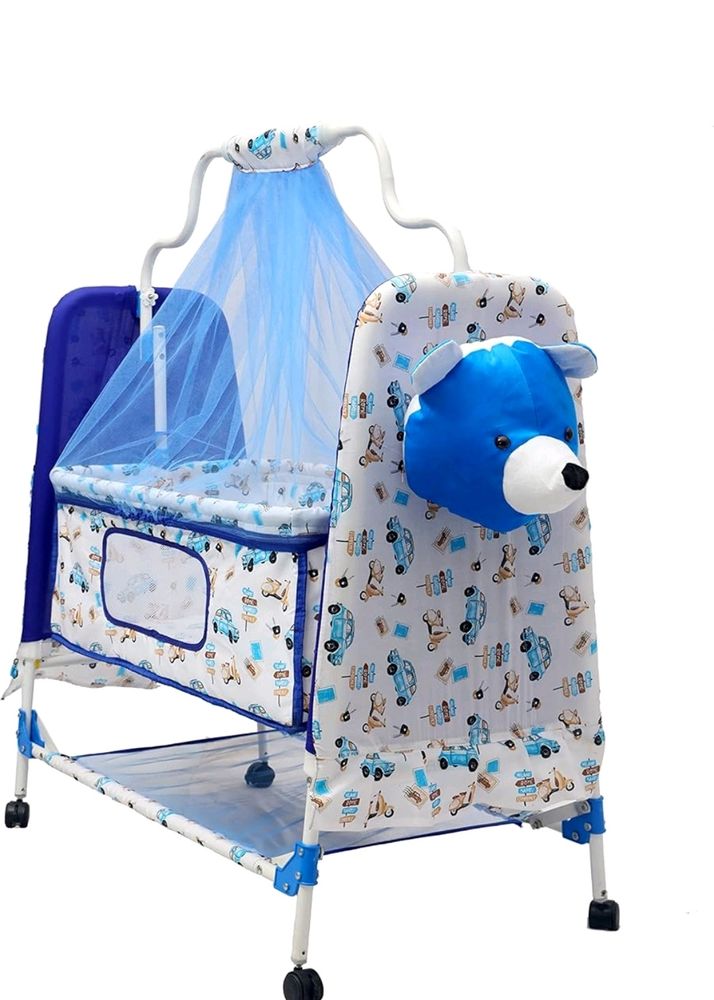 BABYBLESSING Metal Baby Cradle With Swing And Mosq