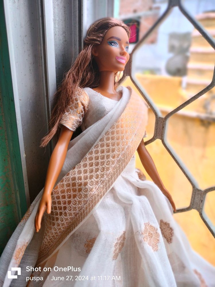 Kerla Style Half Saree For Barbie Doll 🤍